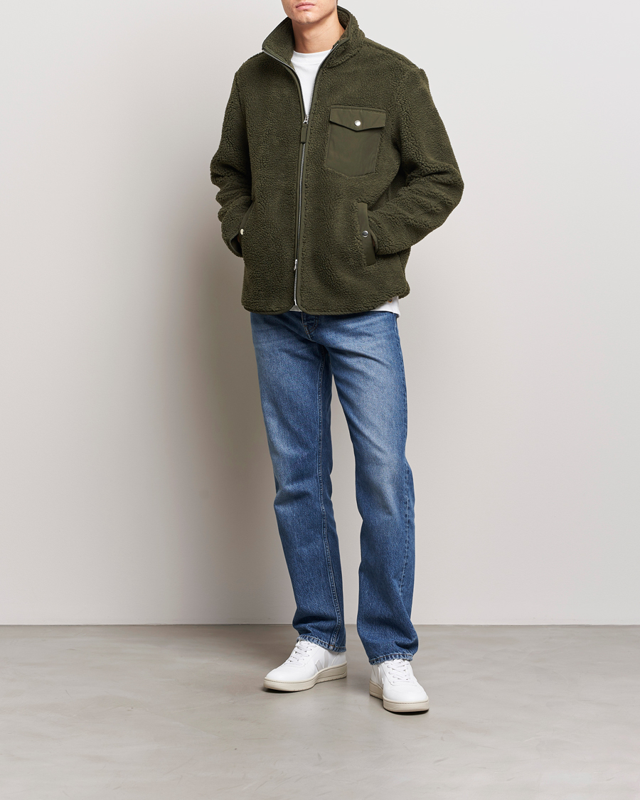 Homme | Pulls Et Tricots | A Day's March | Tone Pile Fleece Jacket Deep Green