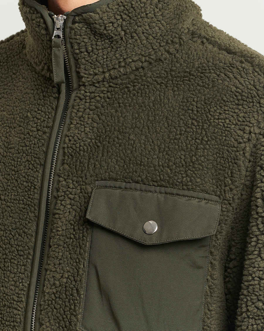 Homme | Pulls Et Tricots | A Day's March | Tone Pile Fleece Jacket Deep Green