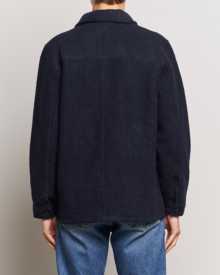 Homme | Chemises | A Day's March | Chaumont Heavy Wool Overshirt Navy