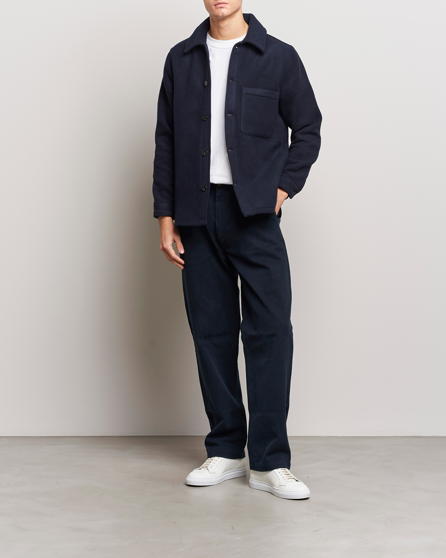 Homme | Chemises | A Day's March | Epernay Wool Overshirt Navy