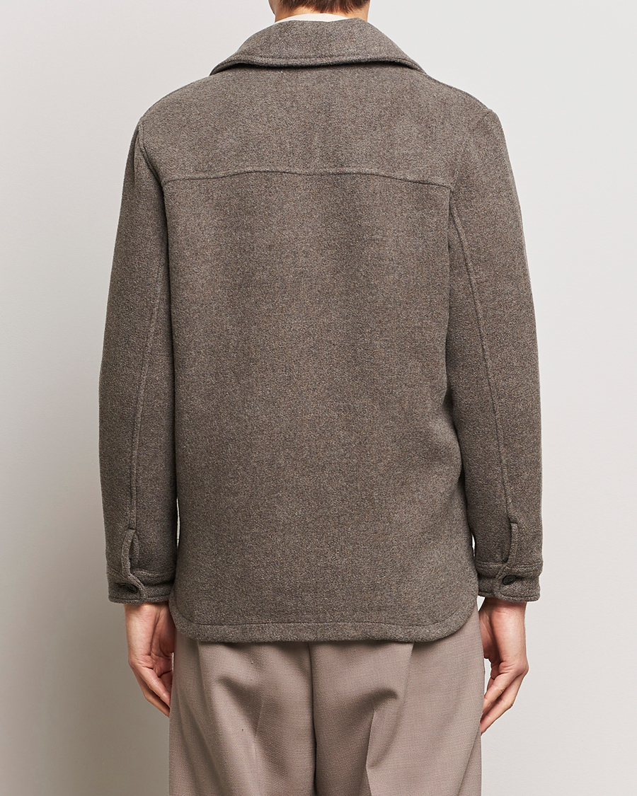 Homme | Chemises | A Day's March | Epernay Wool Overshirt Taupe