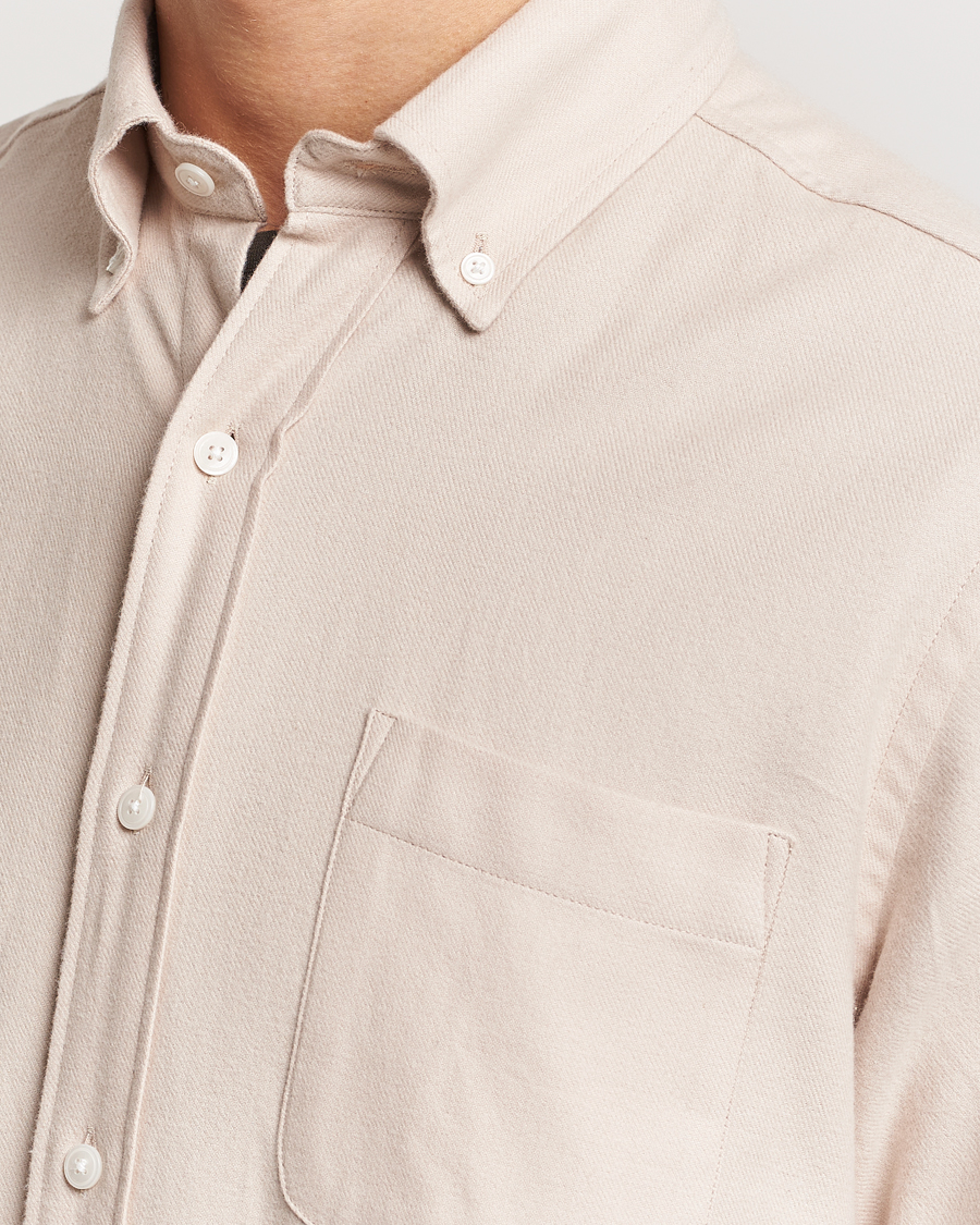 Homme | Chemises | A Day's March | Moorgate Light Flanell Shirt Taupe Melange