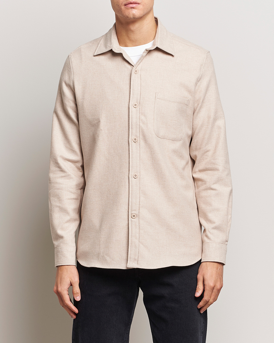 Homme | Soldes | A Day's March | Redhill Heavy Flanell Shirt Sand