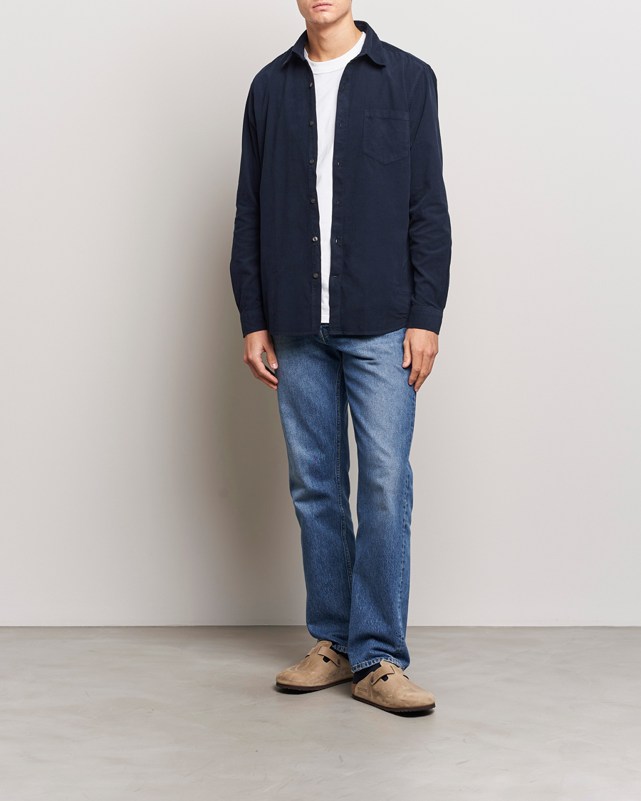 Homme | Chemises | A Day's March | Daintree Baby Cord Shirt Navy