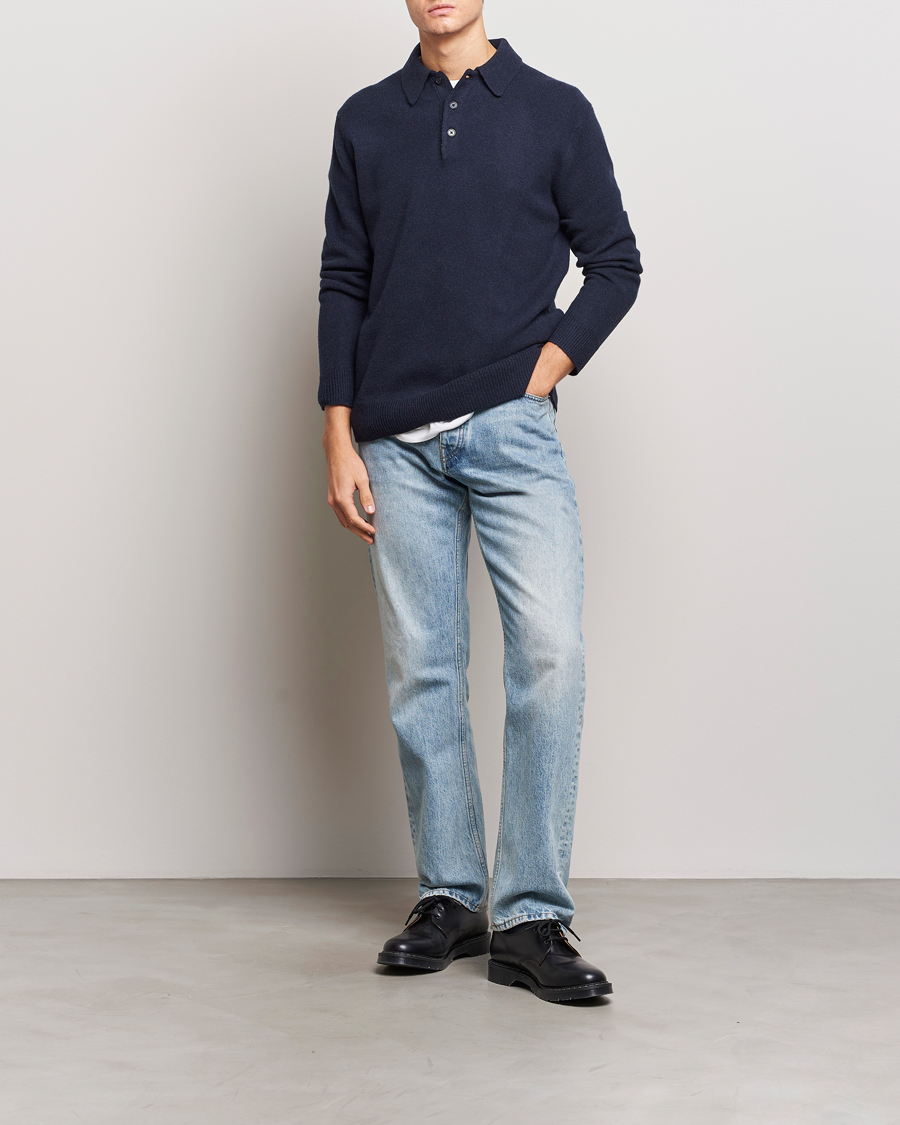 Homme | Pulls Et Tricots | A Day's March | Avoch Lambswool Polo Navy