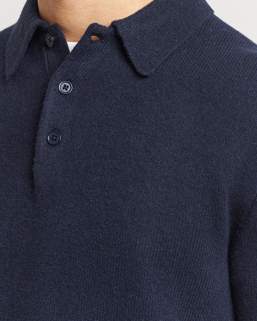 Homme | Pulls Et Tricots | A Day's March | Avoch Lambswool Polo Navy