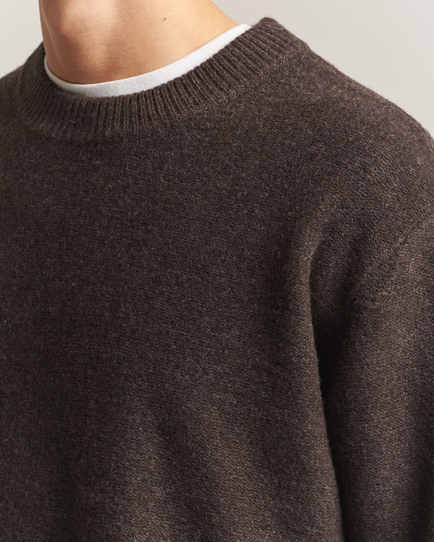 Homme | Pulls Et Tricots | A Day's March | Tietar Boiled Merino Sweater Java Brown