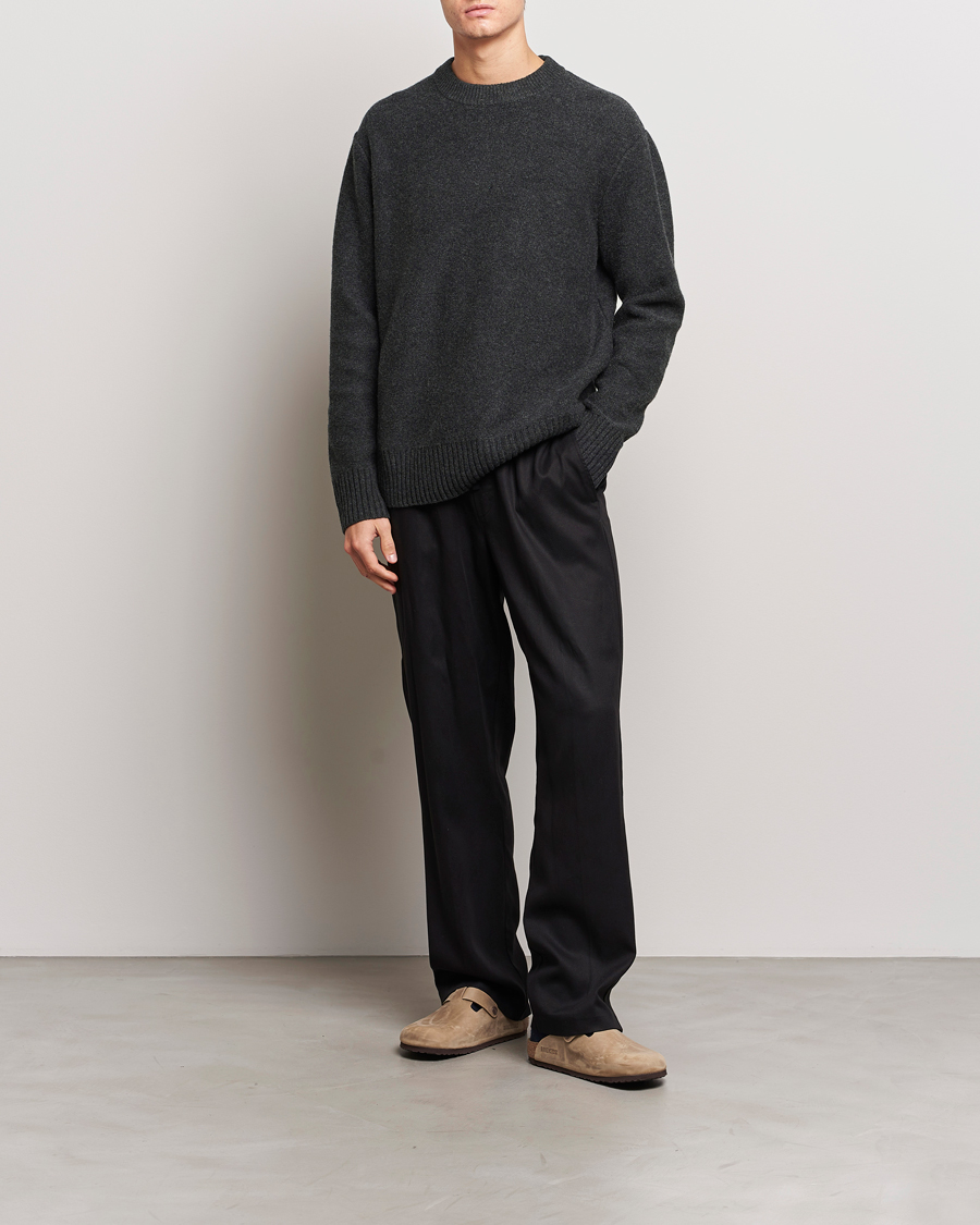 Homme | Pulls Et Tricots | A Day's March | Tietar Boiled Merino Sweater Anthracite