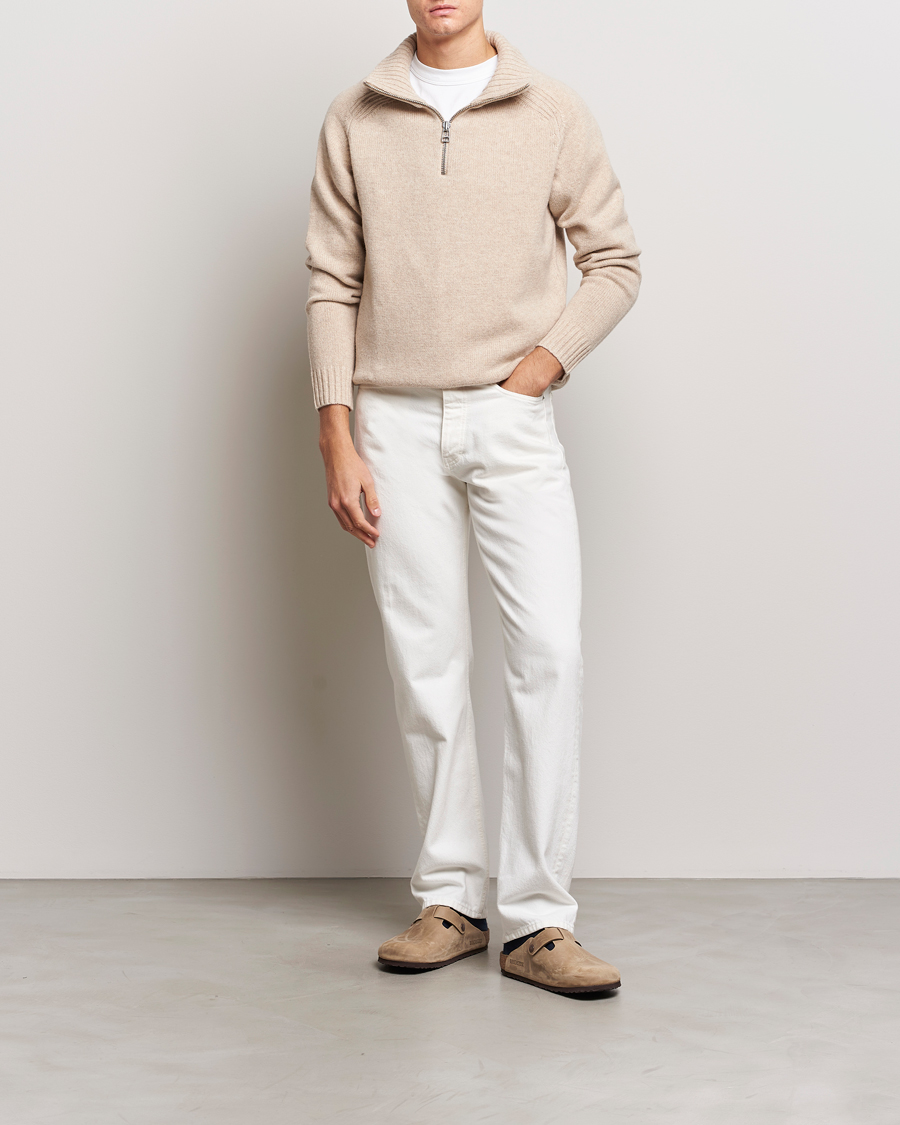 Homme | Pulls Et Tricots | A Day's March | Cullan Wool Half-Zip Sand