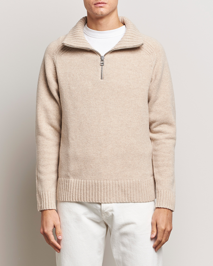 Homme | Pulls Et Tricots | A Day's March | Cullan Wool Half-Zip Sand