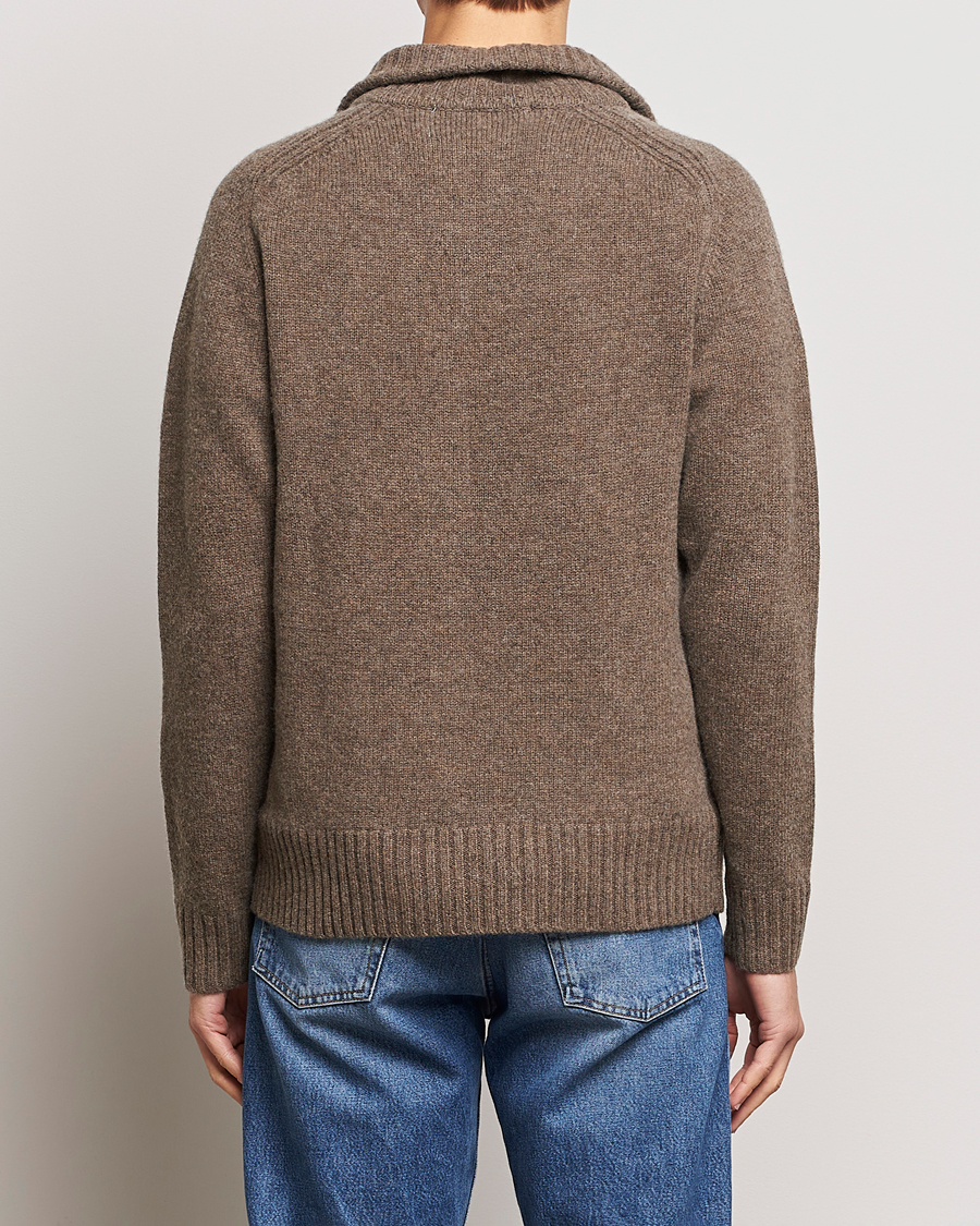Homme | Pulls Et Tricots | A Day's March | Cullen Half-Zip Lambswool Sweater Dark Taupe