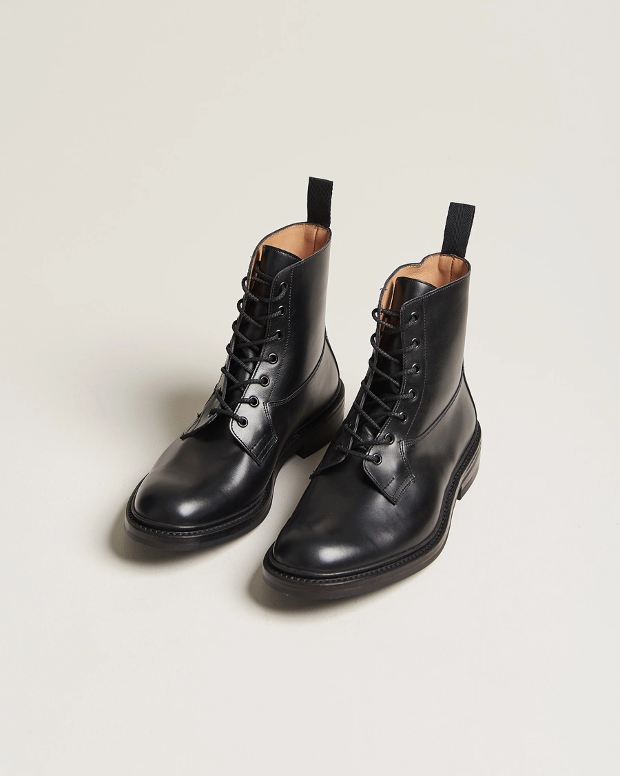 Homme | Bottes À Lacets | Tricker's | Burford Dainite Country Boots Black Calf