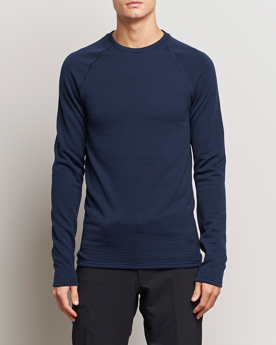 Homme | Pulls Et Tricots | Houdini | Desoli Merino Thermal Crew Blue Illusion