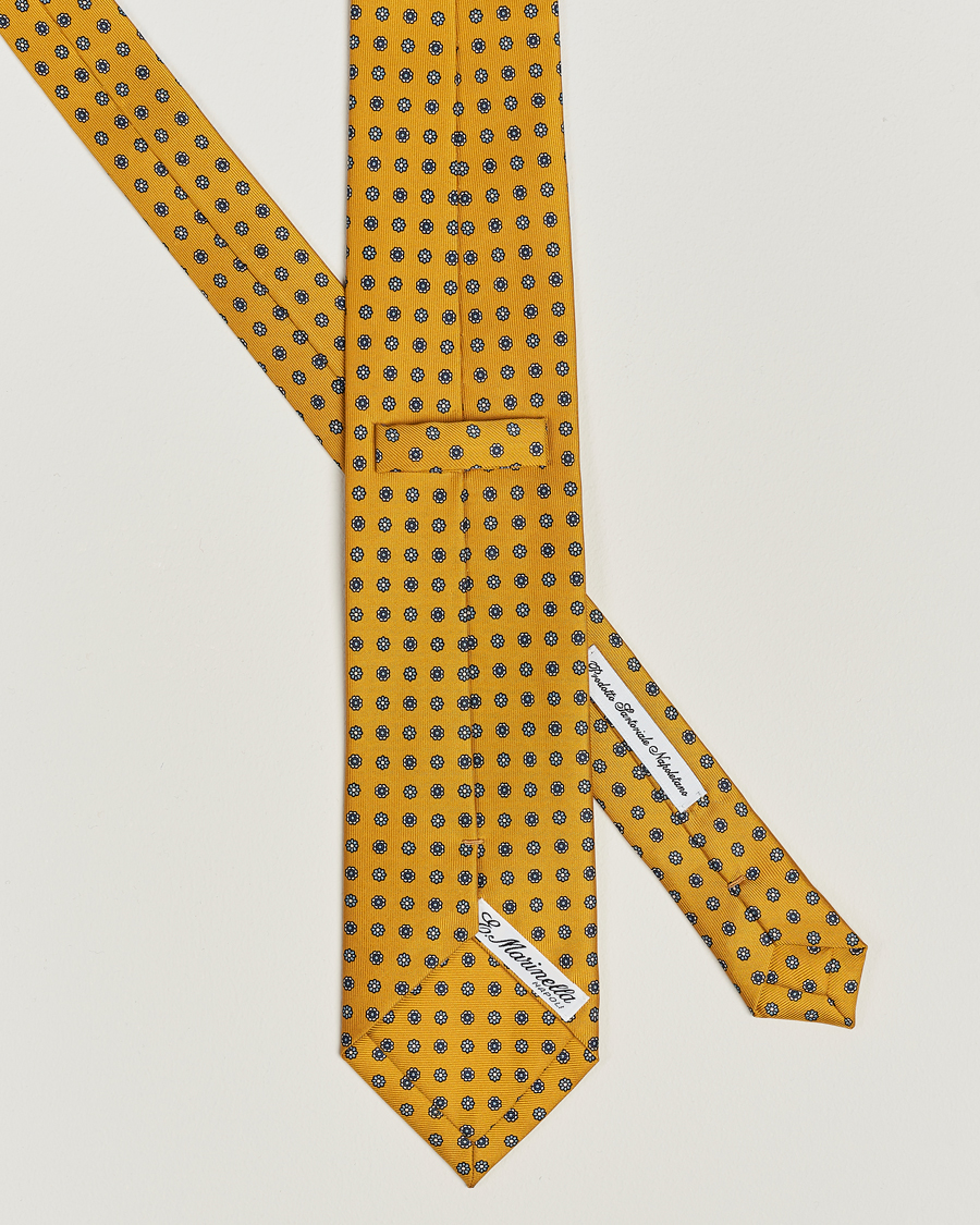 Homme | E. Marinella 3-Fold Printed Silk Tie Yellow | E. Marinella | 3-Fold Printed Silk Tie Yellow