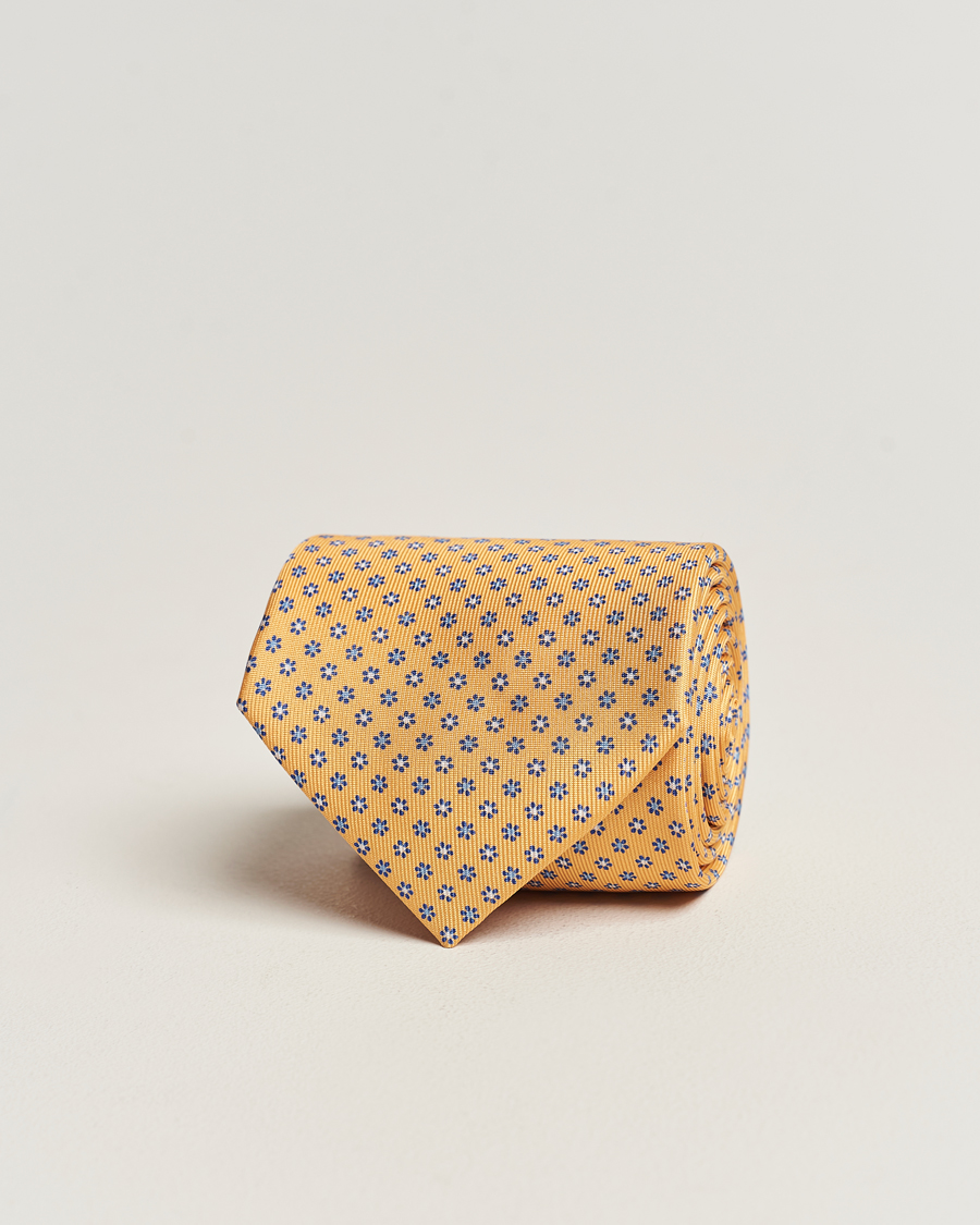 Homme | E. Marinella 3-Fold Printed Silk Tie Yellow | E. Marinella | 3-Fold Printed Silk Tie Yellow
