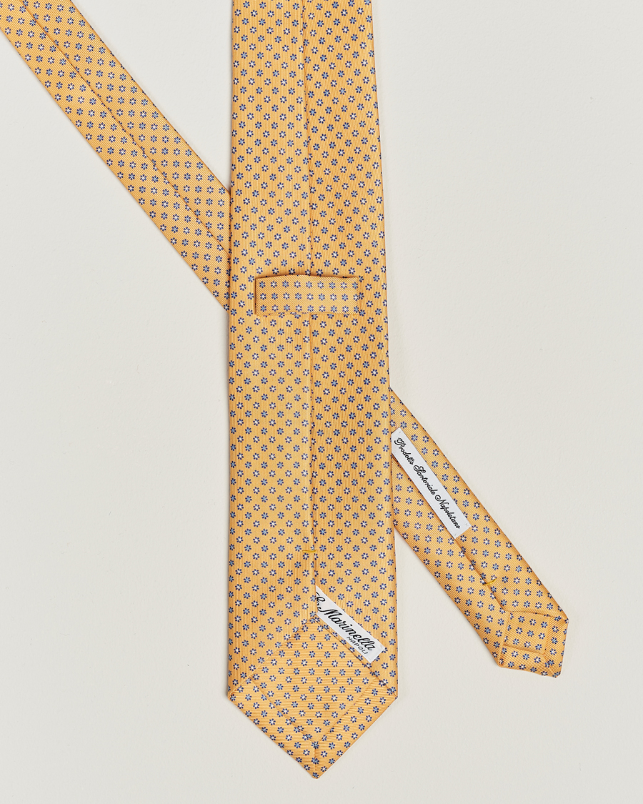 Homme | E. Marinella 3-Fold Printed Silk Tie Yellow | E. Marinella | 3-Fold Printed Silk Tie Yellow