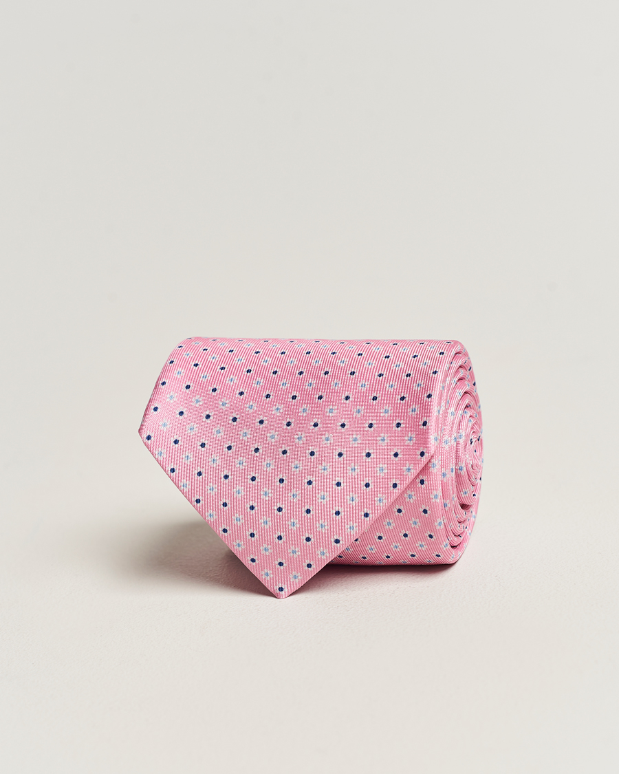 Homme | E. Marinella 3-Fold Printed Silk Tie Pink | E. Marinella | 3-Fold Printed Silk Tie Pink