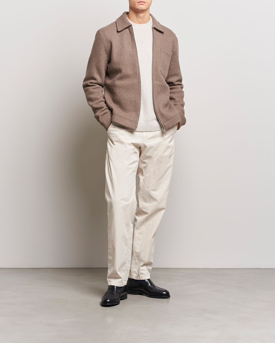 Homme | Pulls Et Tricots | Samsøe Samsøe | Hannes Boiled Wool Full Zip Fallen Rock