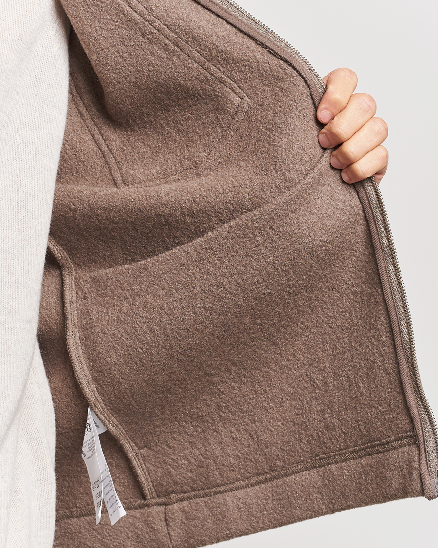 Homme | Pulls Et Tricots | Samsøe Samsøe | Hannes Boiled Wool Full Zip Fallen Rock