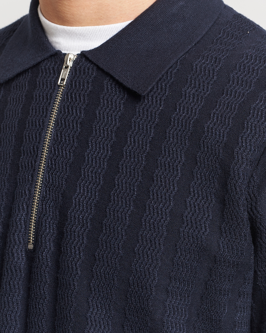 Homme | Pulls Et Tricots | Samsøe Samsøe | Gabriel Structured Knitted Half Zip Salute Navy