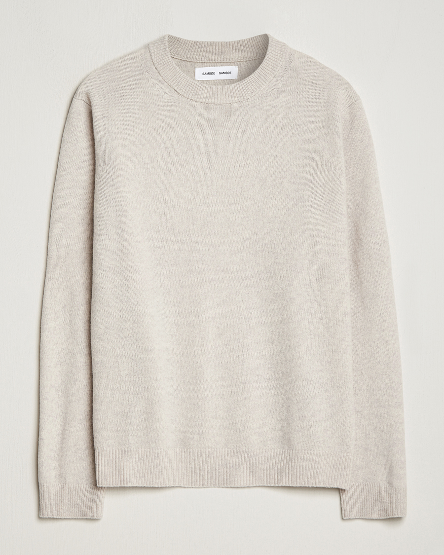 Homme | Pulls Et Tricots | Samsøe Samsøe | Isak Merino Knitted Sweater Silver Lining