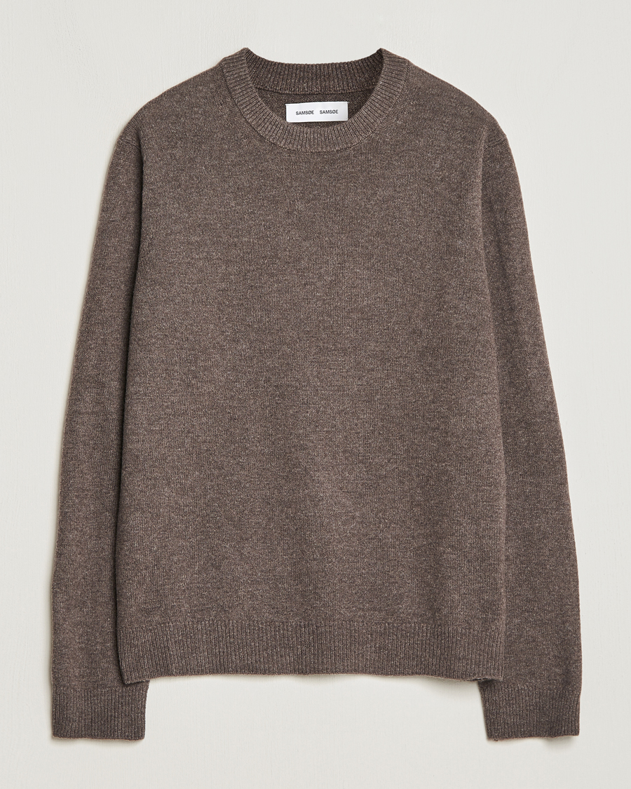 Homme | Pulls Et Tricots | Samsøe Samsøe | Isak Merino Knitted Sweater Major Brown
