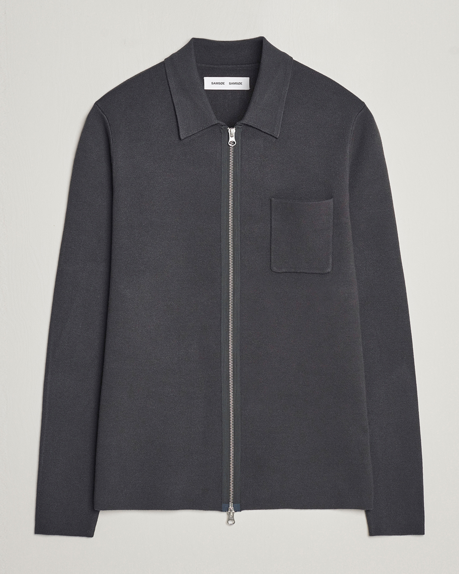 Homme | Pulls Et Tricots | Samsøe Samsøe | Guna Full Zip Volcanic Ash