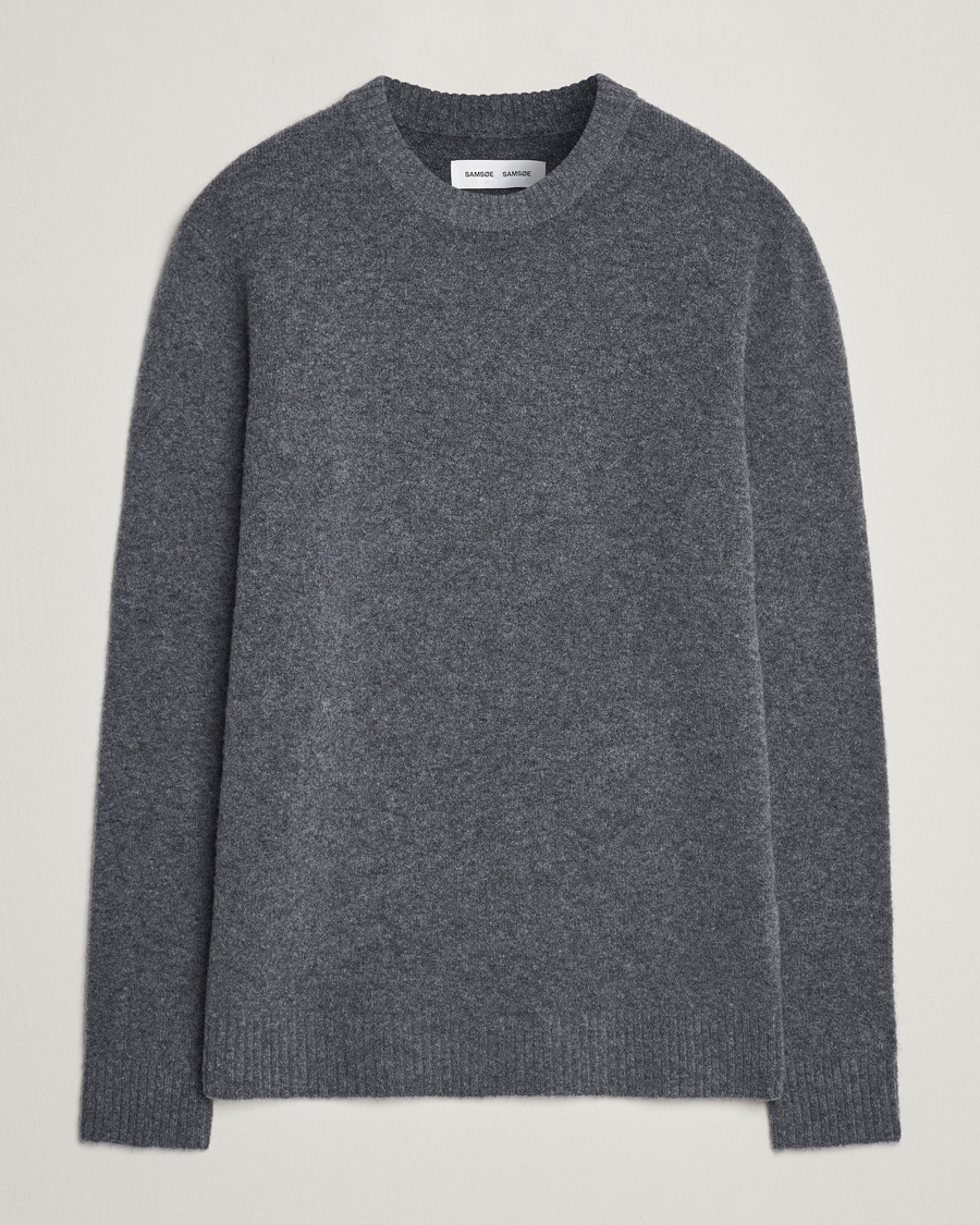 Homme | Pulls Et Tricots | Samsøe Samsøe | Butler Yak Crew Neck Dark Grey Melange