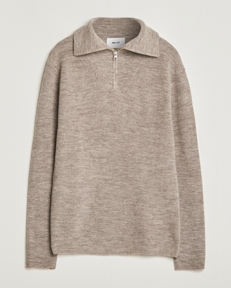Homme | Pulls Et Tricots | NN07 | Carl Rib Knitted Half Zip Nature Melange