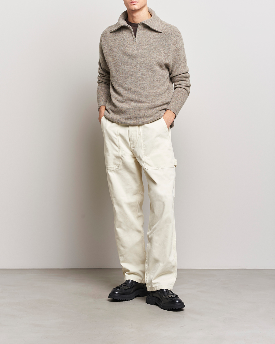 Homme | Pulls Et Tricots | NN07 | Carl Rib Knitted Half Zip Nature Melange