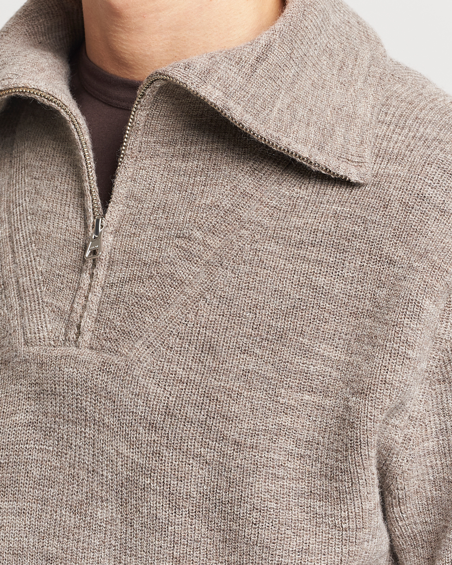 Homme | Pulls Et Tricots | NN07 | Carl Rib Knitted Half Zip Nature Melange
