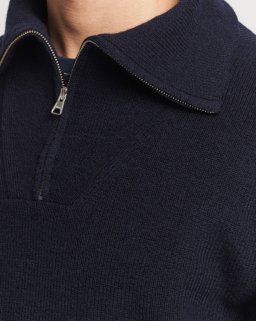 Homme | Pulls Et Tricots | NN07 | Carl Rib Knitted Half Zip Navy Blue