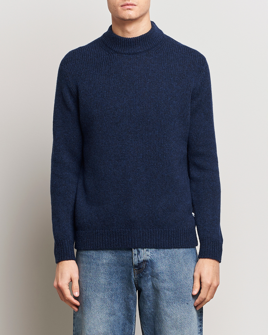 Homme | Soldes | NN07 | Nick Mock Neck Sweater Navy Blue