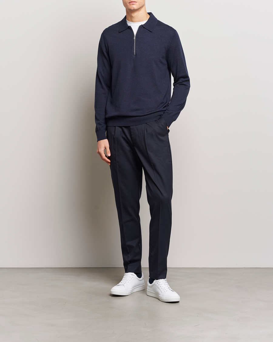 Homme | Pulls Et Tricots | NN07 | Sergio Half Zip Navy Melange