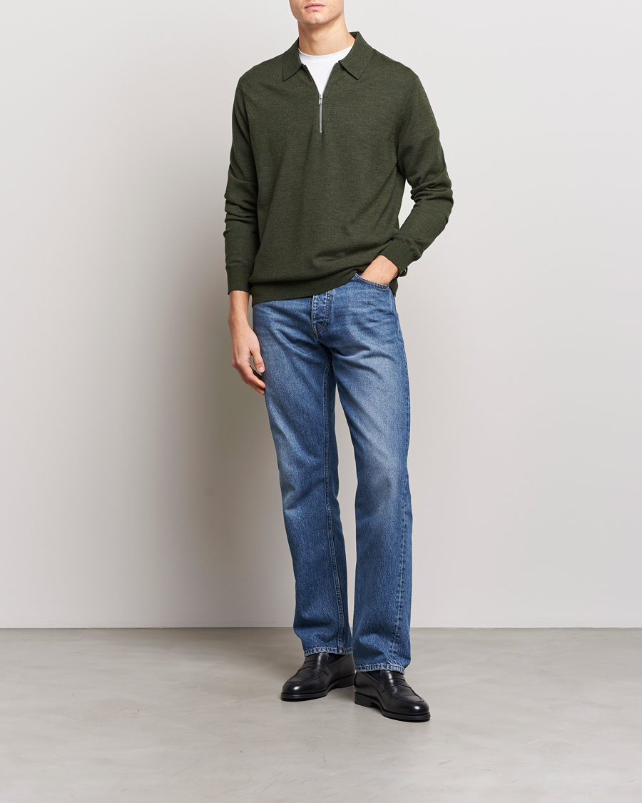 Homme | Pulls Et Tricots | NN07 | Sergio Half-Zip Polo Dark Green