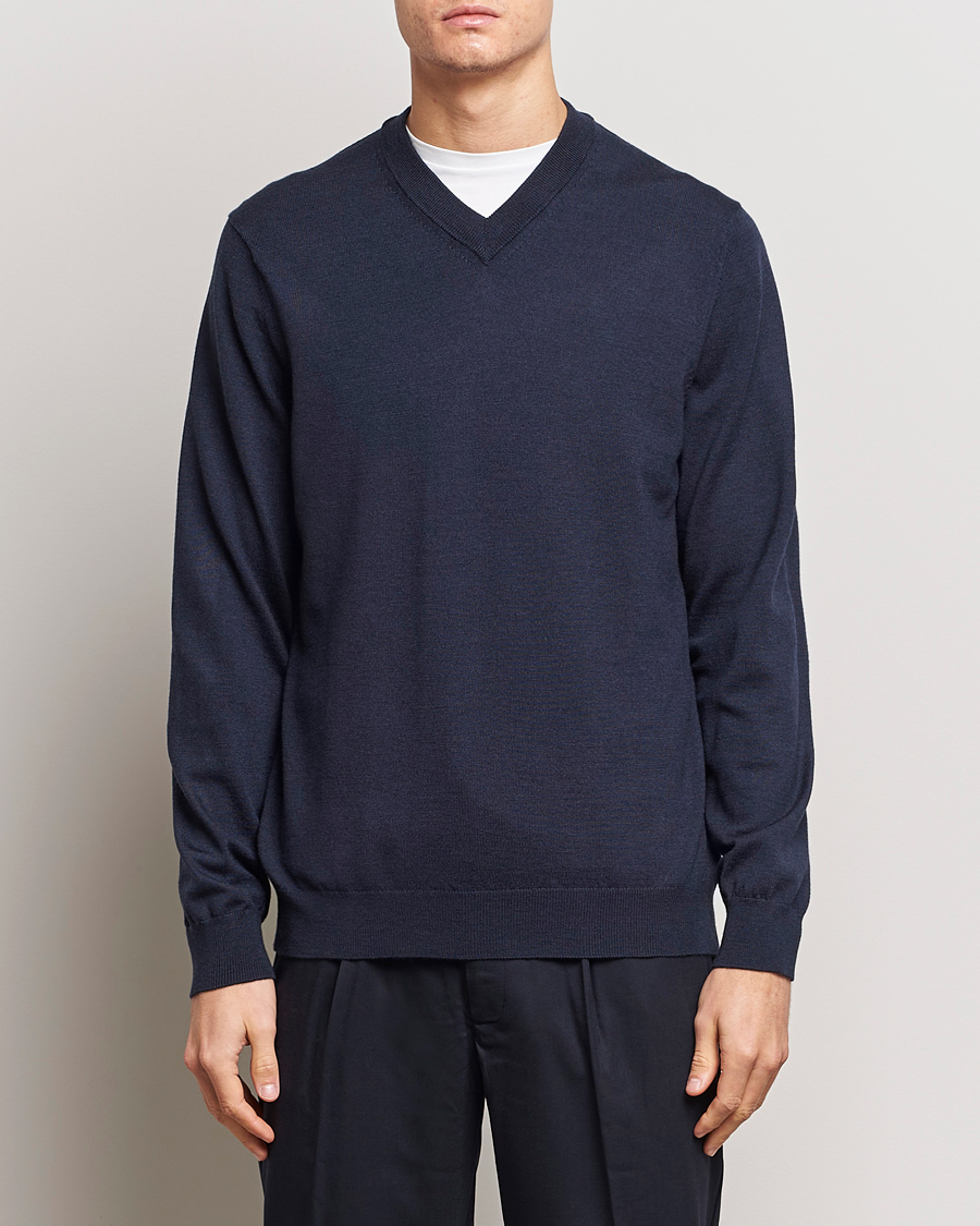 Homme | Pulls Et Tricots | NN07 | Sergio V-Neck Pullover Navy Melange