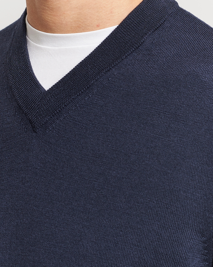 Homme | Pulls Et Tricots | NN07 | Sergio V-Neck Pullover Navy Melange