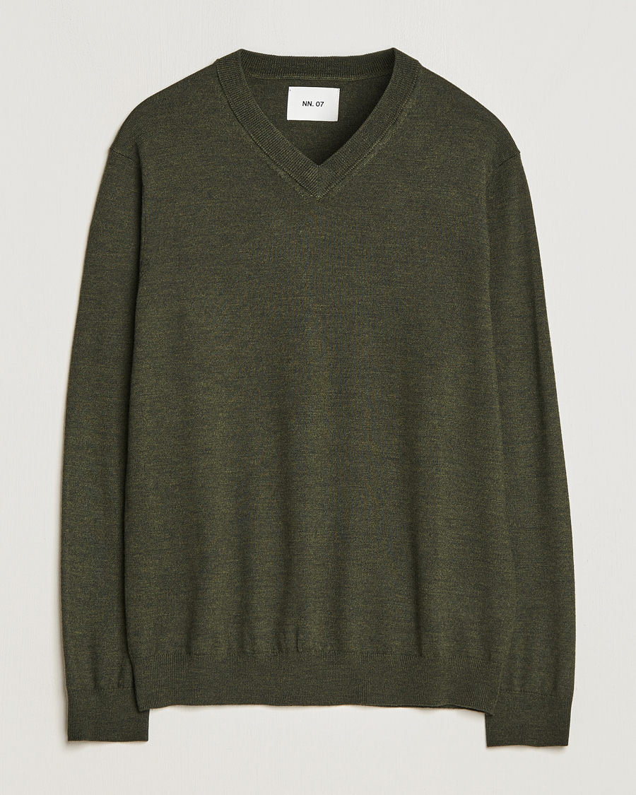 Homme | Pulls Et Tricots | NN07 | Sergio V-Neck Pullover Dark Green