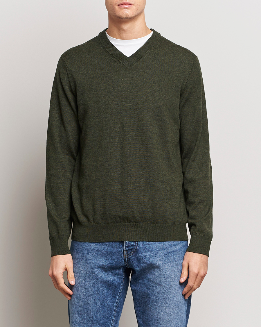 Homme | Soldes Vêtements | NN07 | Sergio V-Neck Pullover Dark Green