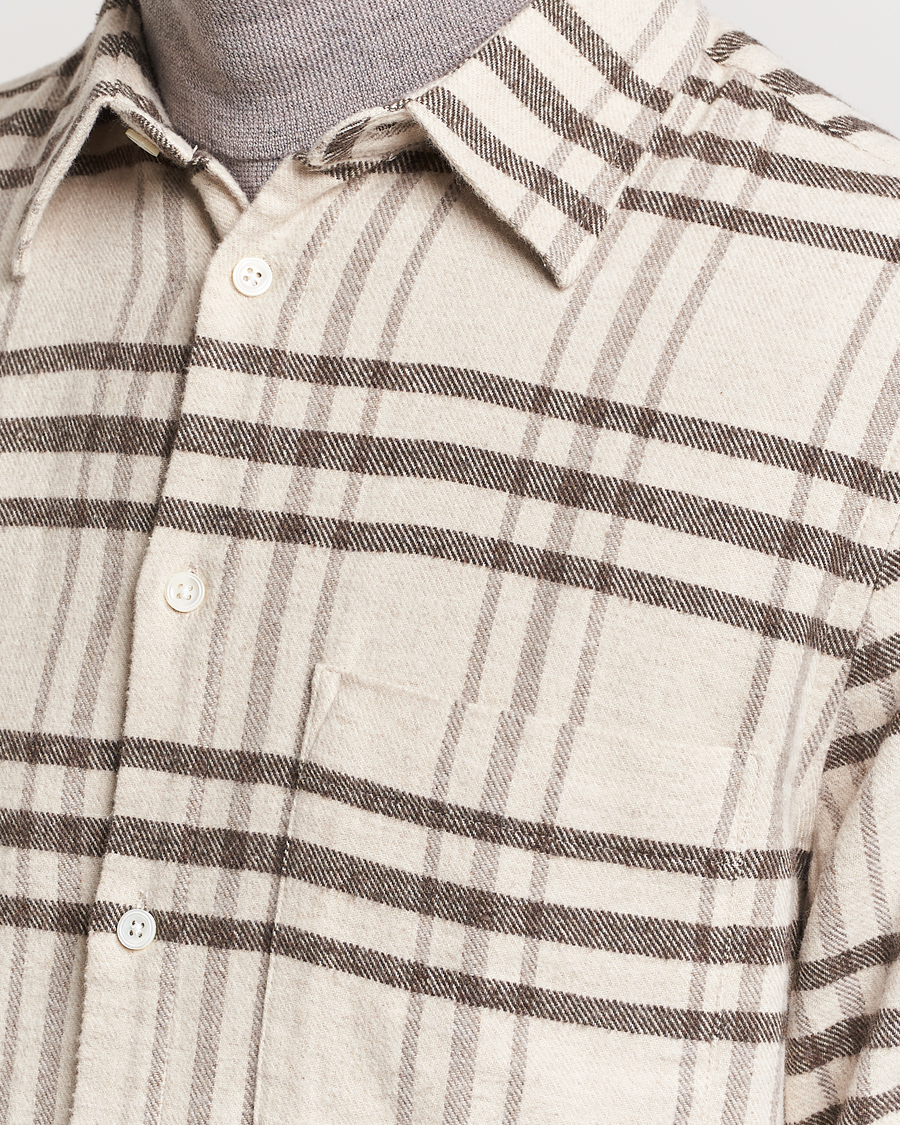 Homme | Chemises | NN07 | Arne Checked Cotton Shirt Creme