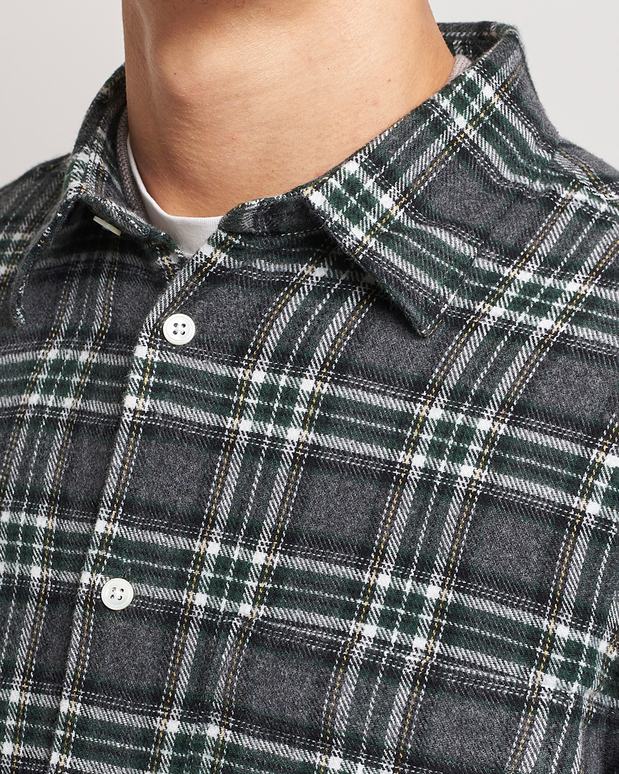 Homme | Chemises | NN07 | Arne Checked Cotton Shirt Dark Grey