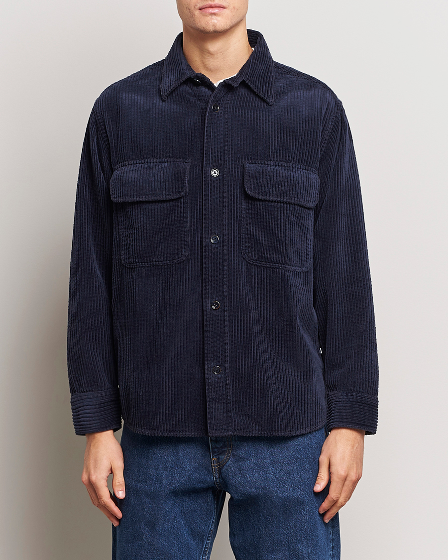 Homme | Chemises | NN07 | Folmer Corduroy Shirt Navy Blue