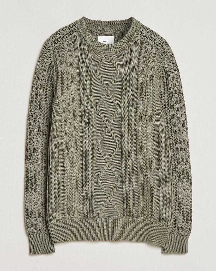 Homme | Pulls Et Tricots | NN07 | Caleb Cable Knit Sweater Khaki Sand