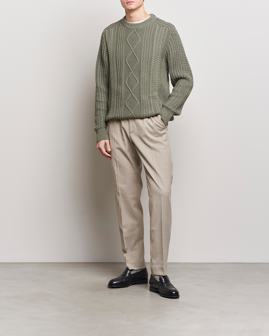 Homme | Pulls Et Tricots | NN07 | Caleb Cable Knit Sweater Khaki Sand