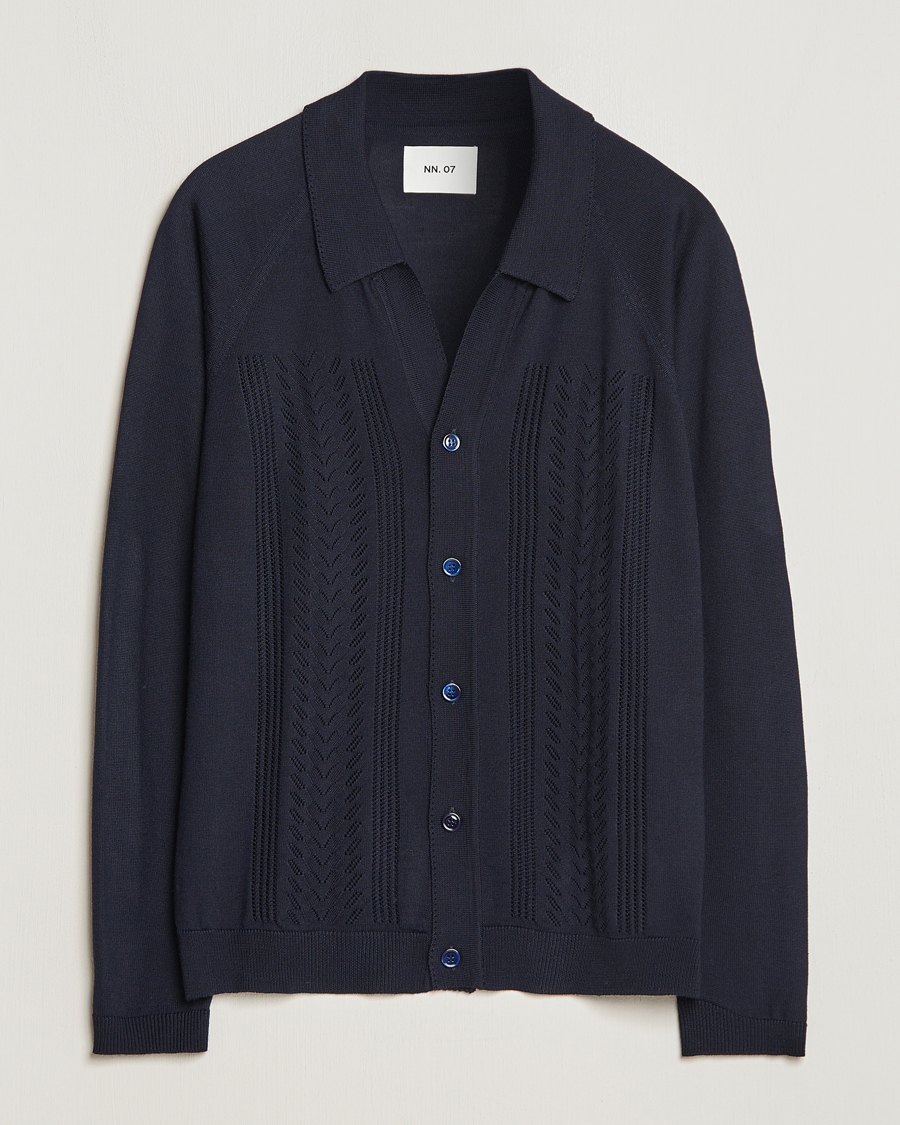 Homme | Pulls Et Tricots | NN07 | Bjarki Wool Cardigan Navy Blue