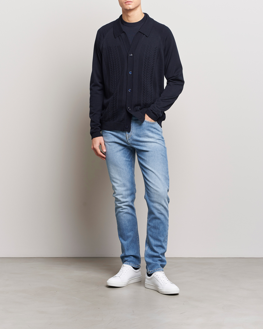 Homme | Pulls Et Tricots | NN07 | Bjarki Wool Cardigan Navy Blue