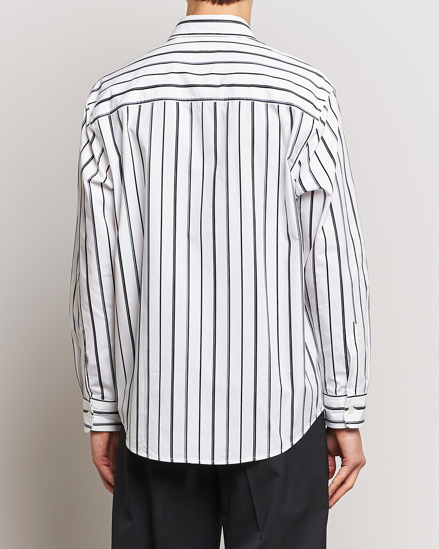 Homme | Chemises | NN07 | Quinsy Striped Cotton Shirt White/Blue