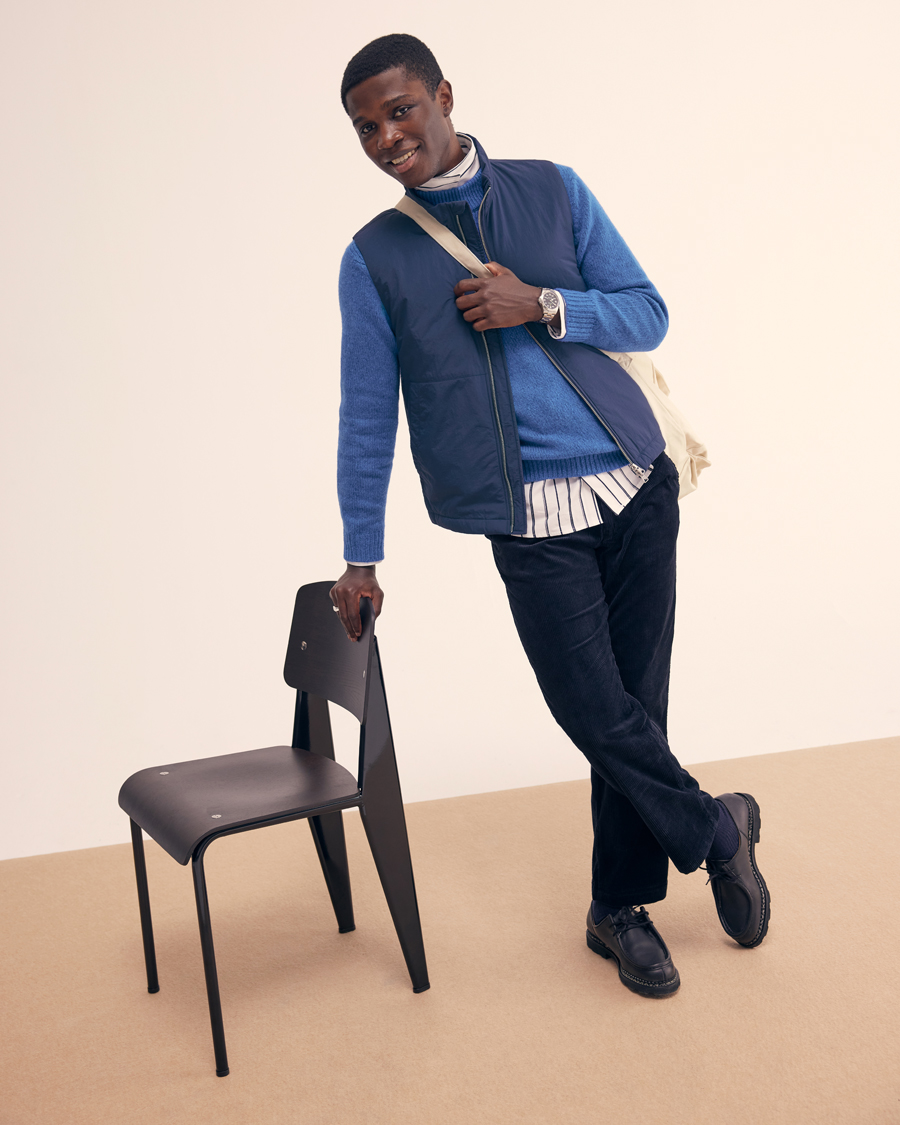 Homme | Chemises | NN07 | Quinsy Striped Cotton Shirt White/Blue