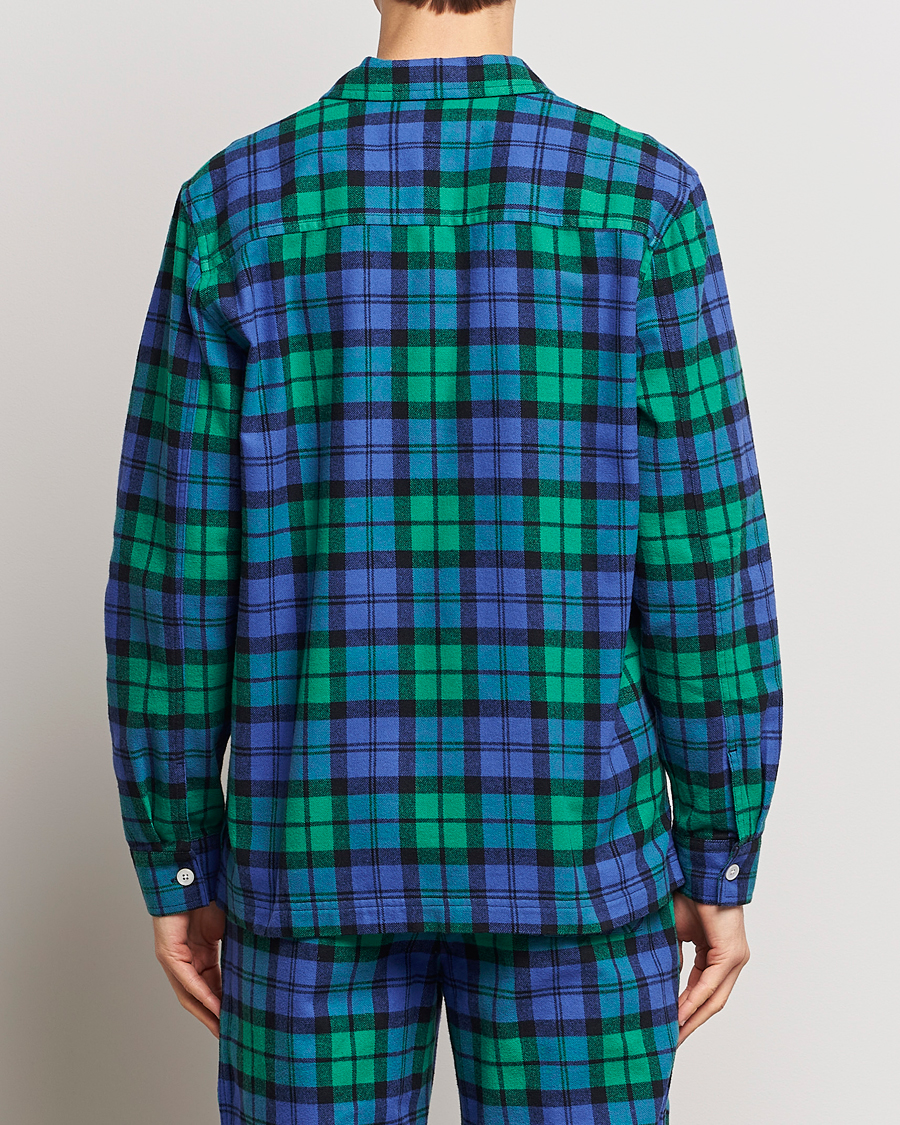 Homme | Peignoirs Et Pyjamas | Tekla | Flannel Checked Pyjama Shirt Green/Blue