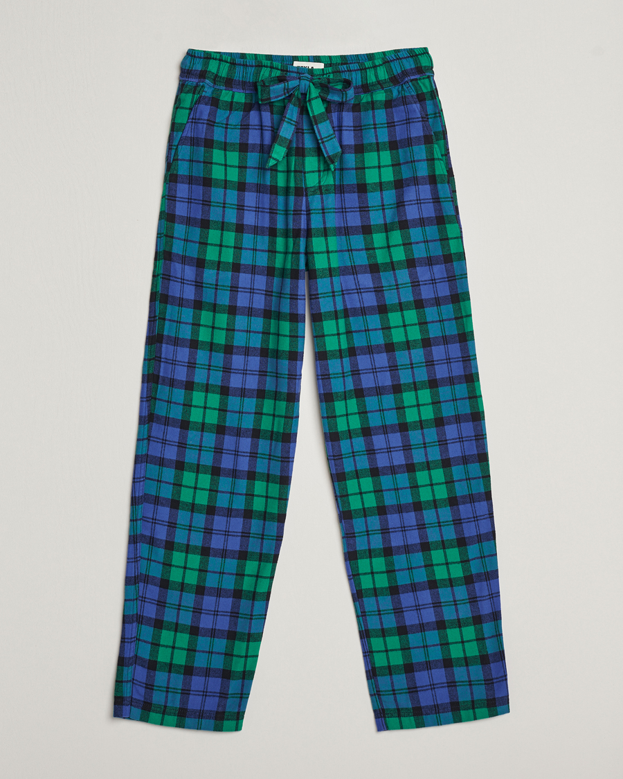 Homme | Peignoirs Et Pyjamas | Tekla | Flannel Checked Pyjama Pants Green/Blue